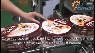 Otomatik Yuvarlak Kutu,Bisküvi Teneke Kutular,Mühürleme Makinesi Etrafında Teneke Kutu Bantlama
