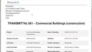 How to manage Transmittals and Submittals Document for #Construction Job Costing | Odoo App Feature