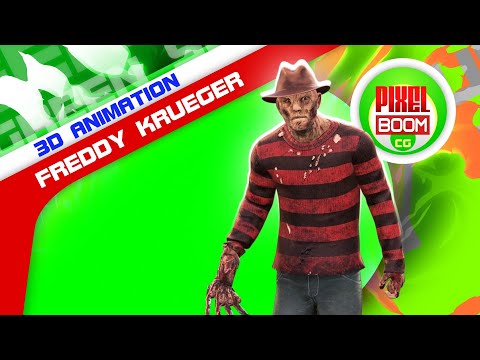Green Screen Freddy Krueger Halloween Killer 3D Animations PixelBoomCG