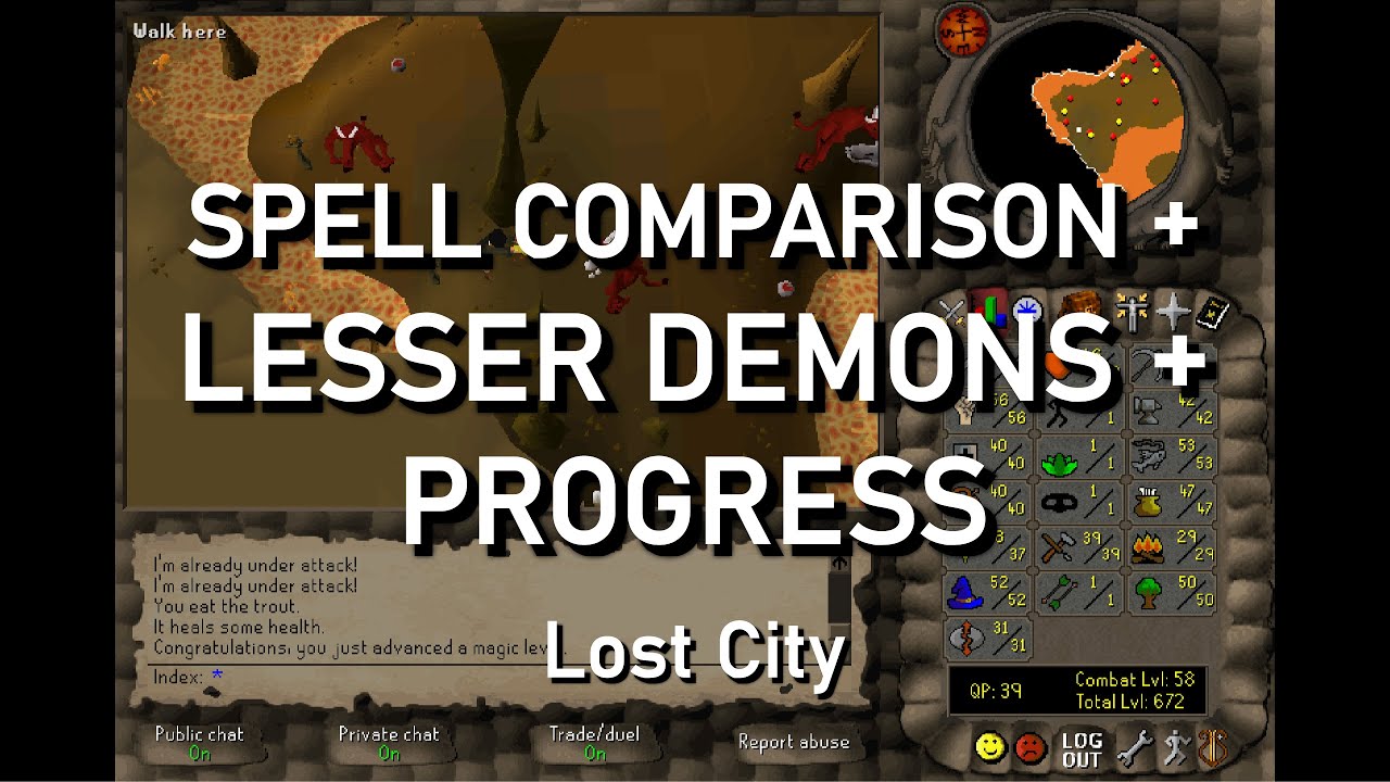 Spell Comparison & Lesser Demons | Lost City - 2004scape - YouTube