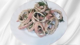 Кальмары с лимоном и чесноком | Закуска из кальмаров с чесноком