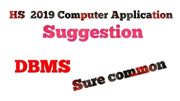 HS 2019 COMPUTER APPLICATION SUGGESTION- DBMS