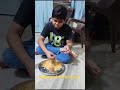 Mutton dum Biryani eating my son