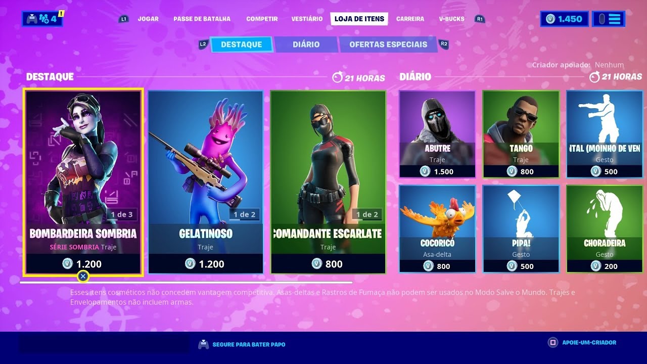 POKI* LOJA DE ITENS HOJE (09 DE ABRIL) - Fortnite 