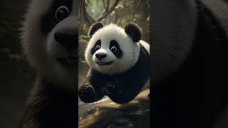 Little Panda Baby Built A Bridge Out Of Wood Nd