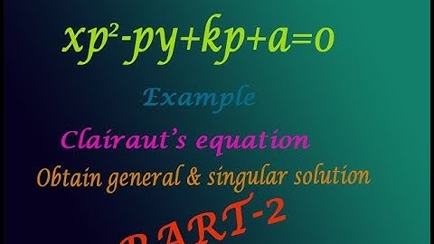 VTU Engineering Maths 2 Clairaut