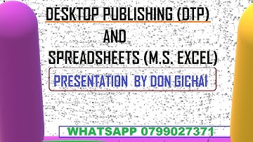 COMPUTER STUDIES PRACTICAL -Desktop Publishing DTP and Excel Quiz Covered Step by Step