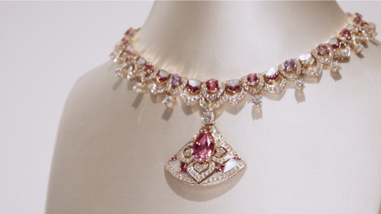 Bvlgari Divas Dream 18k Pink Sapphire and Diamond Pendant Necklace
