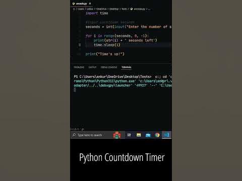 python countdown timer | .py - YouTube