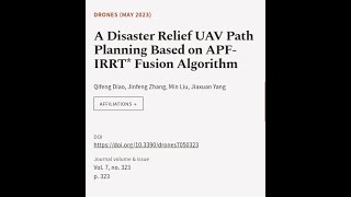 A Disaster Relief UAV Path Planning Based on APF-IRRT* Fusion Algorithm | RTCL.TV