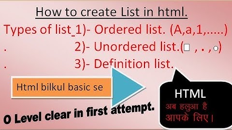 how to create list in html(html-part-6)||how to create ordered & unordered & definition list in html