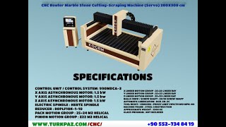 Turkpaz - Koçem Cnc Router Marble Stone Cutting Scraping Machine Servo 200X300 Cm
