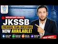 JKSSB Previous Year Papers Released | Download Now from Official Website