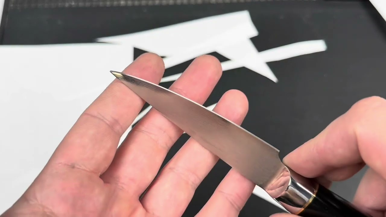 Hexclad knife sharpening bent tip restoration better than new 