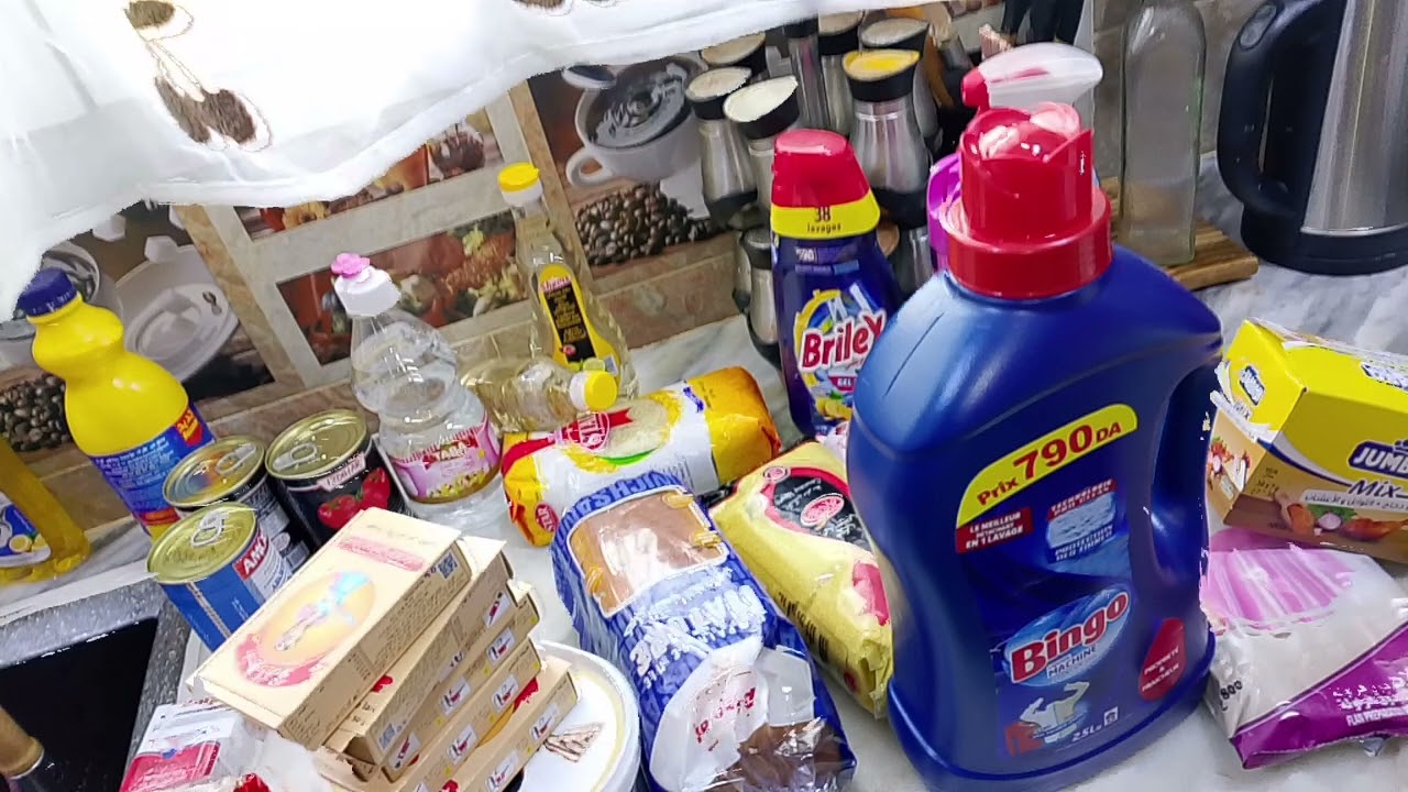 تكملة لفديو مشتريات المواد غذائية والاواني وآخر يوم من شعبان وتغيير لدرتو فلكوزينة