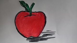 apple ? drawing tutorial video for everyone .. simply draw a apple step by step.