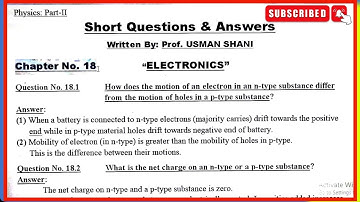 Exercise Short Questions Answers Chapter 18 Electronics Class 12th PHYSICS #lecture