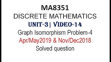 MA8351| DISCRETE MATHEMATICS| UNIT-3| VIDOE-14| GRAPH ISOMORPHISM| PROBLEM-4