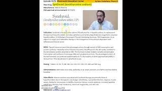 Synthroid (levothyroxine sodium)- Hypothyroidism