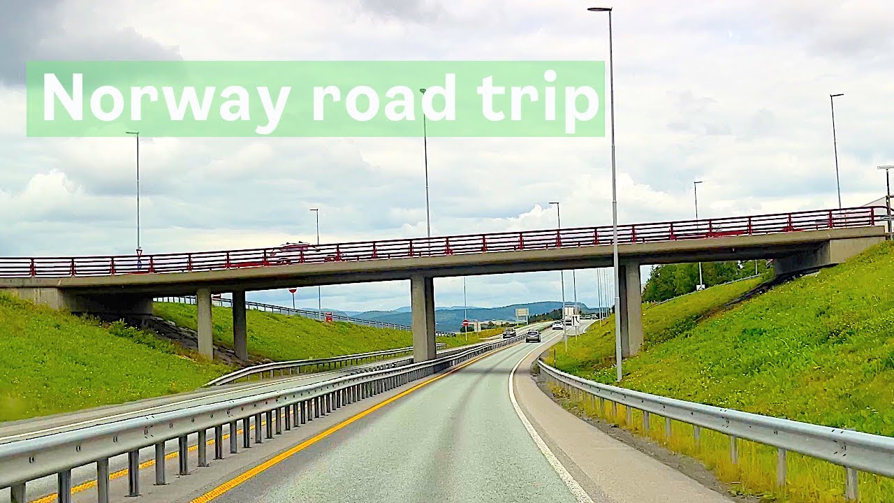 Scenic Drive in Norway: From Verdal to Steinkjer.