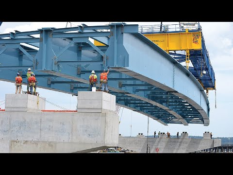 This Modern Bridge Construction Method is Very INCREDIBLE, Amazing Construction Equipment Machines