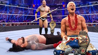 WWE 18 March 2024 The Rock and Cody Rhodes VS. Roman Reigns VS. Solo Sikoa VS. All Raw SmackDown