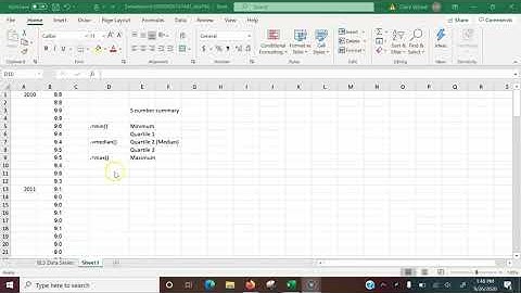 Finding the 5-number summary in Excel