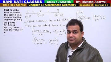 Class 10 Maths (Ex 6B Example 7) Coordinate Geometry (RS Agarwal 2019)