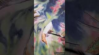 Painting a hummingbird's Tail  Feathers #shorts