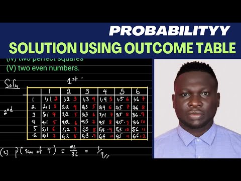 Probability ( constructing and analyzing outcome table for dice) - YouTube