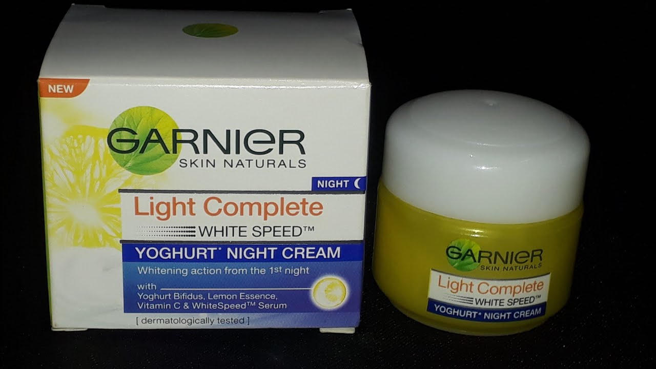 Garnier White Complete Yoghurt Night Cream Whitening Action From The 1st Night Review Hindi Youtube