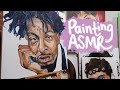 A really chill and relaxing art vlog  paint with me asmr