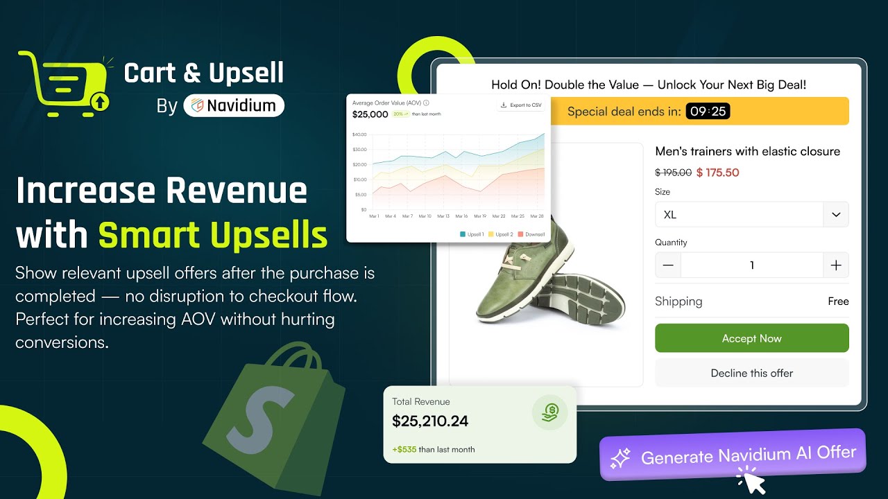 Cart & Upsell By Navidium for Shopify | AI-Powered Ultimate Shopify Upsell App