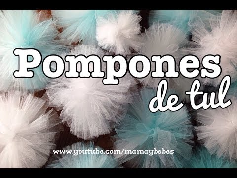 POMPONES DE TUL en menos de 3 minutos PASO A PASO - Parecen copos de nieve!