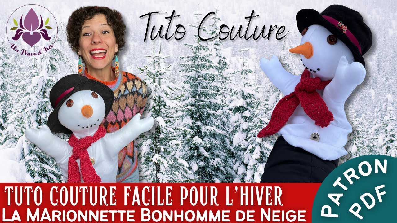 Marionnette à doigt bonhomme de neige avec chapeau et écharpe • Jouet de Noël • Joli cadeau unisexe • Jouet en feutre • Fait à la main au Népal - France