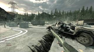 Call Of Duty 4# Sniper no scope m40a3 across map wallbang hitmarker
