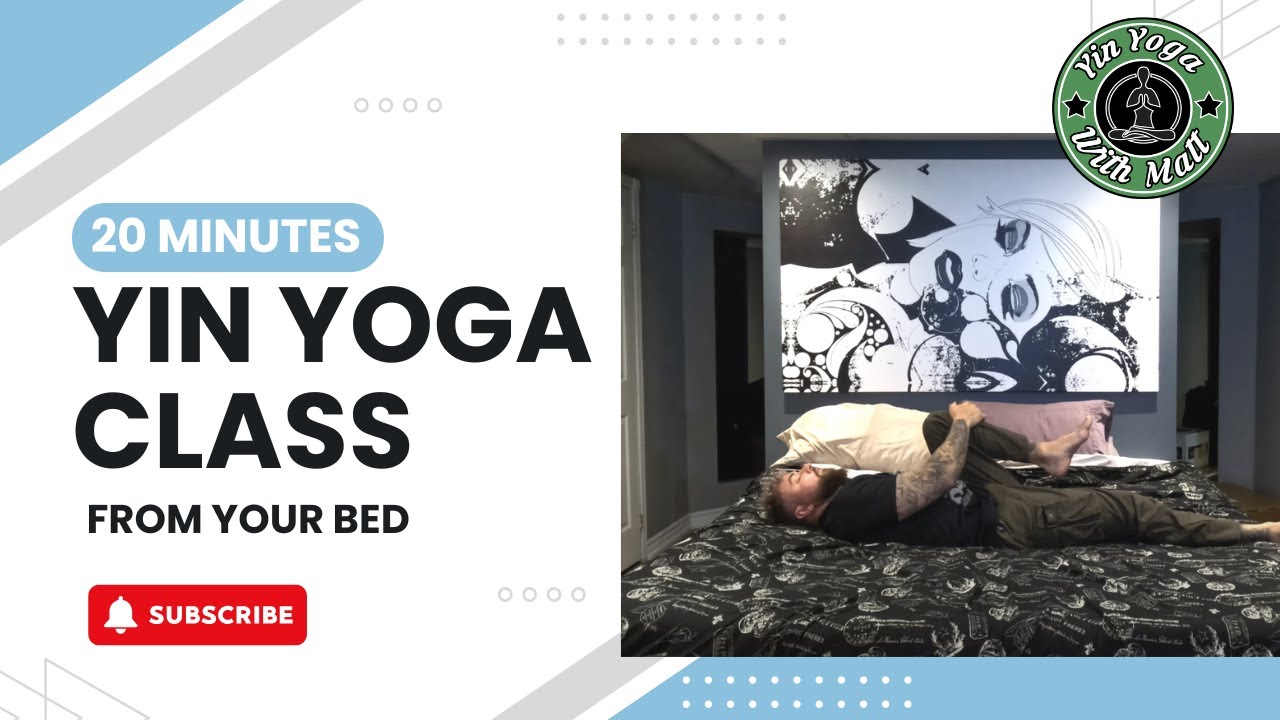 20 Min Yin Yoga in Bed | Calm Your Nervous System & Recharge on Tired Days