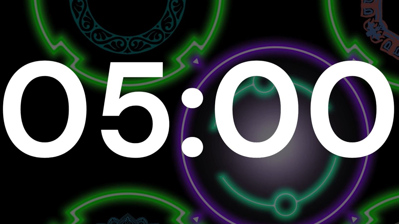 Đồng Hồ Đếm Ngược 05 Phút 🧡 Break Timer 🧡 Animated Circle Background 🧡 ASMR Tick Tock