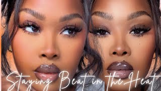 STAYING BEAT IN THE HEAT☀️EASY STEP BY STEP SUMMER MAKEUP/ W.O.C BEGINNER FRIENDLY
