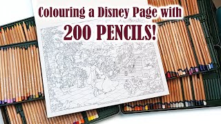 Colouring a Thomas Kinkade Disney Page with 200 Pencils! Luminance & Lightfast Entire Sets.