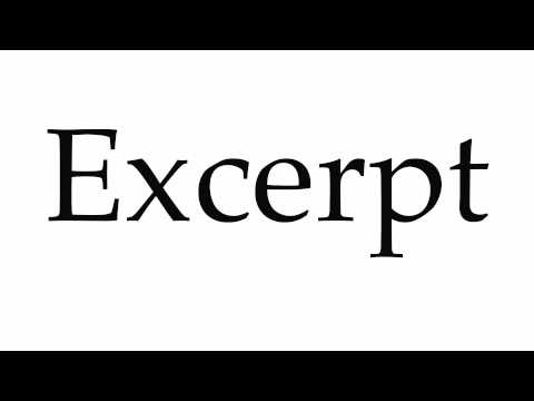 How to Pronounce Excerpt