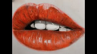 How to Draw a Realistic Red Lips -step by step for Beginners