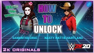 WWE 2k20: How To Unlock Samantha Urai & Nasty Nattie Hartland- Southpaw Regional Wrestling DLC