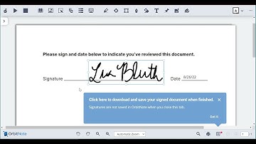 Adding a Digital Signature with OrbitNote