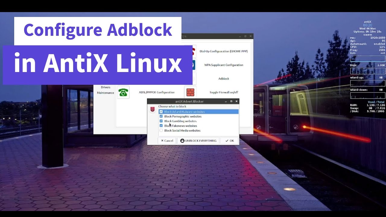Configure Adblock in AntiX Linux - YouTube