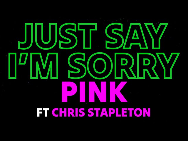 P!NK - Just Say I'm Sorry ft. Chris Stapleton (Lyrics) class=