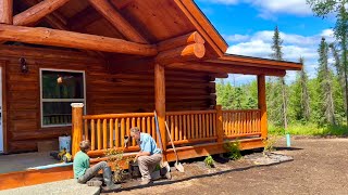 Our Alaska Log Home Finally Has a Yard! Landscaping, Gravel & 23-Lb Brisket