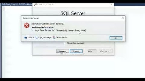 HOW TO SOLVE SQL SERVER LOGIN ERROR