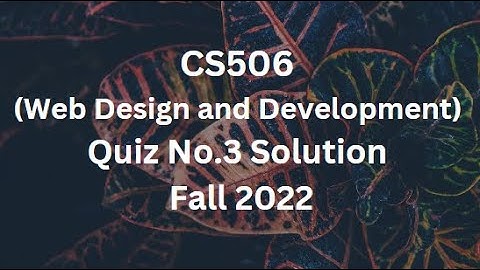 CS506 (Web Design and Development) Quiz No.3 Solution Fall 2022