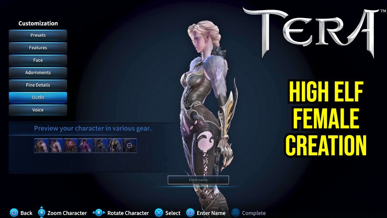 TERA Online High Elf Female Character Creation – Elegant & Magical Build!